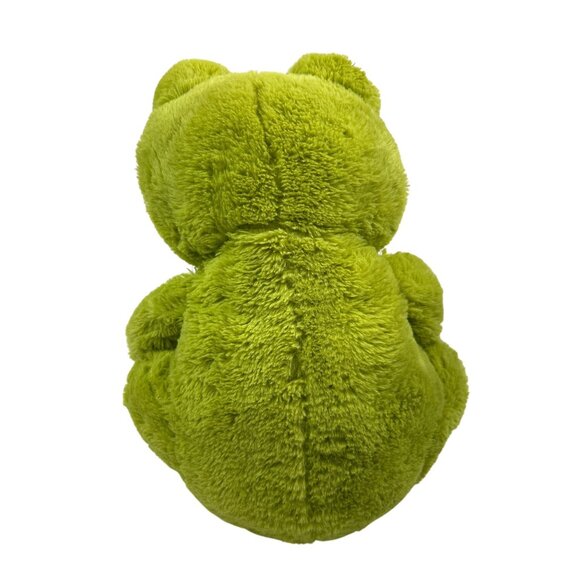 Plush Frog Stuffed Animal Toy Green Yellow Large Sitting 14" - Picture 4 of 10
